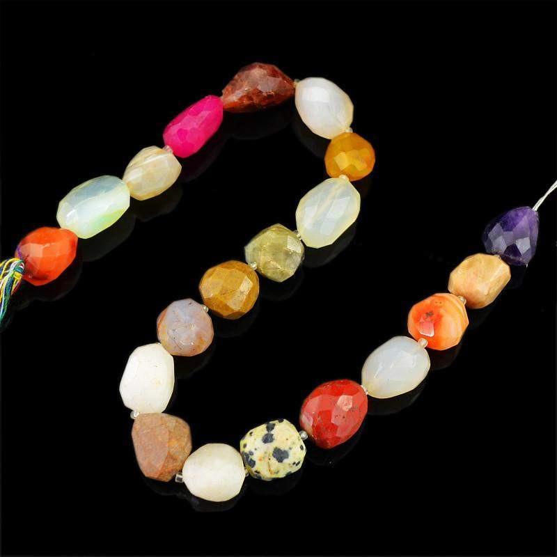 gemsmore:Natural Drilled Faceted Multi Gemstone Beads Strand