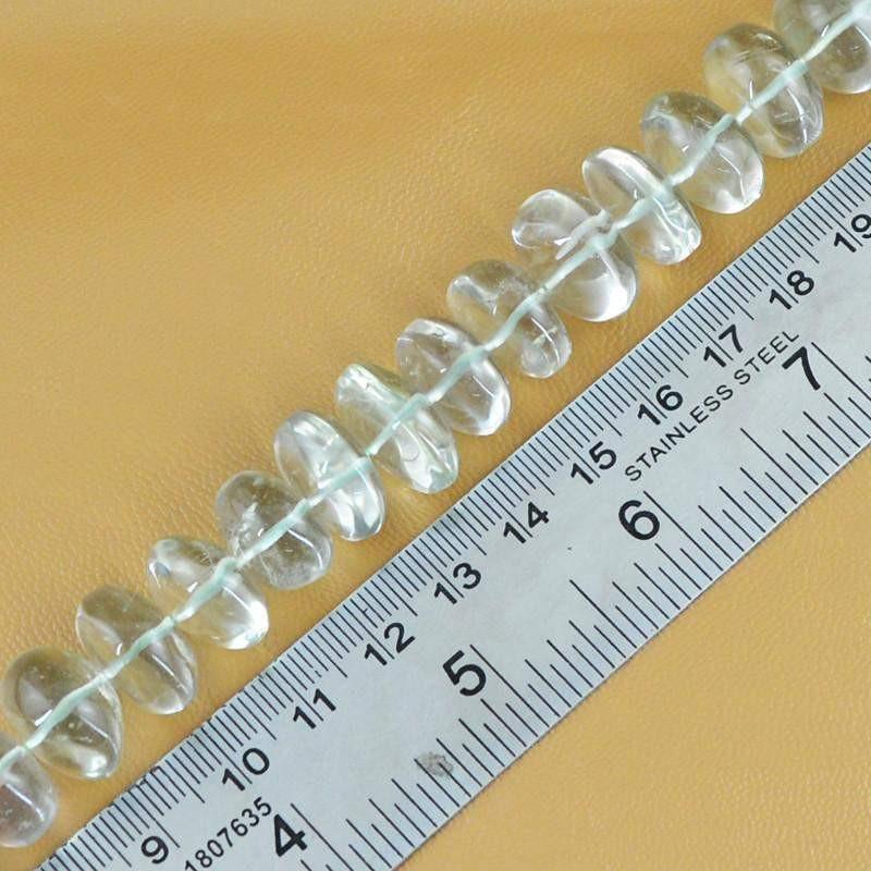 gemsmore:Natural Drilled Green Amethyst Round Shape Beads Strand