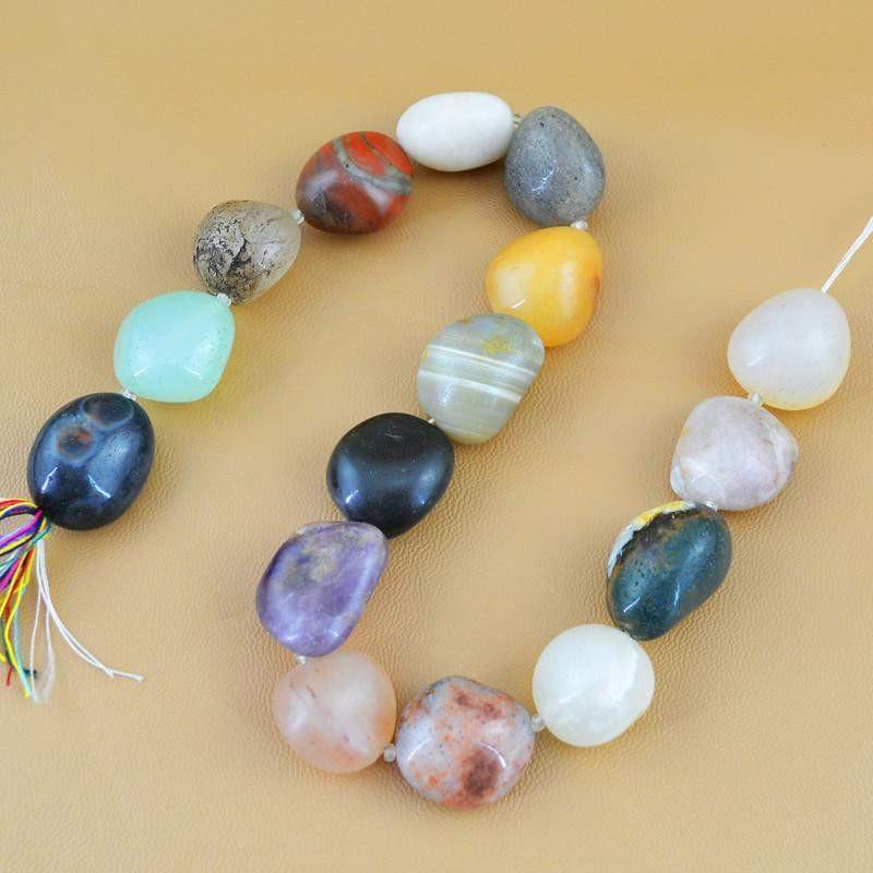 gemsmore:Natural Drilled Multi Gemstone Unheated Beads Strand
