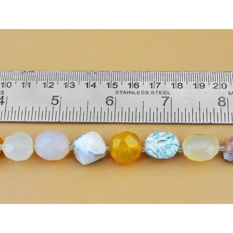 gemsmore:Natural Drilled Onyx & Agate Faceted Beads Strand