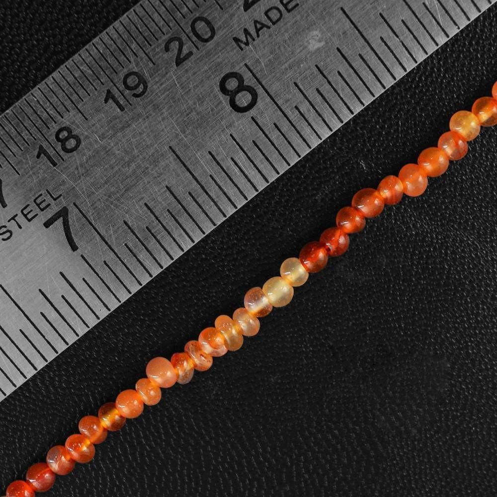 gemsmore:Natural Drilled Orange Carnelian Round Beads Strand