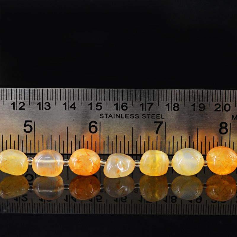 gemsmore:Natural Drilled Orange Onyx Beads Strand