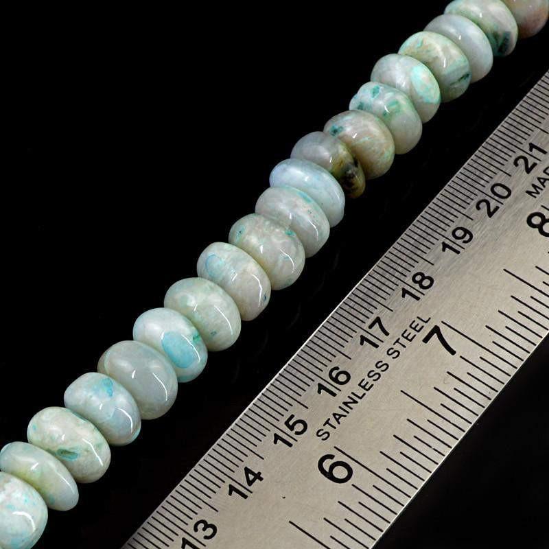 gemsmore:Natural Drilled Peruvian Opal Round Beads Strand