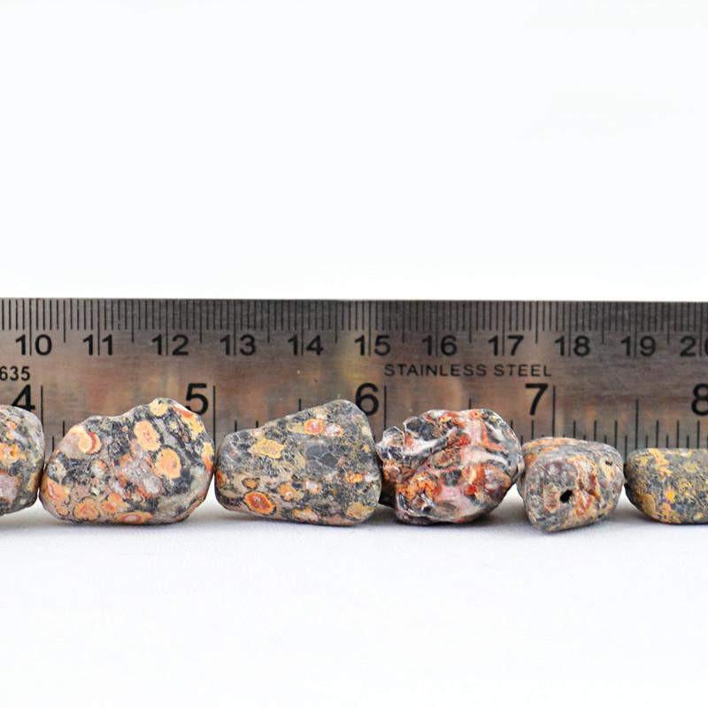 gemsmore:Natural Drilled Poppy Jasper Beads Strand