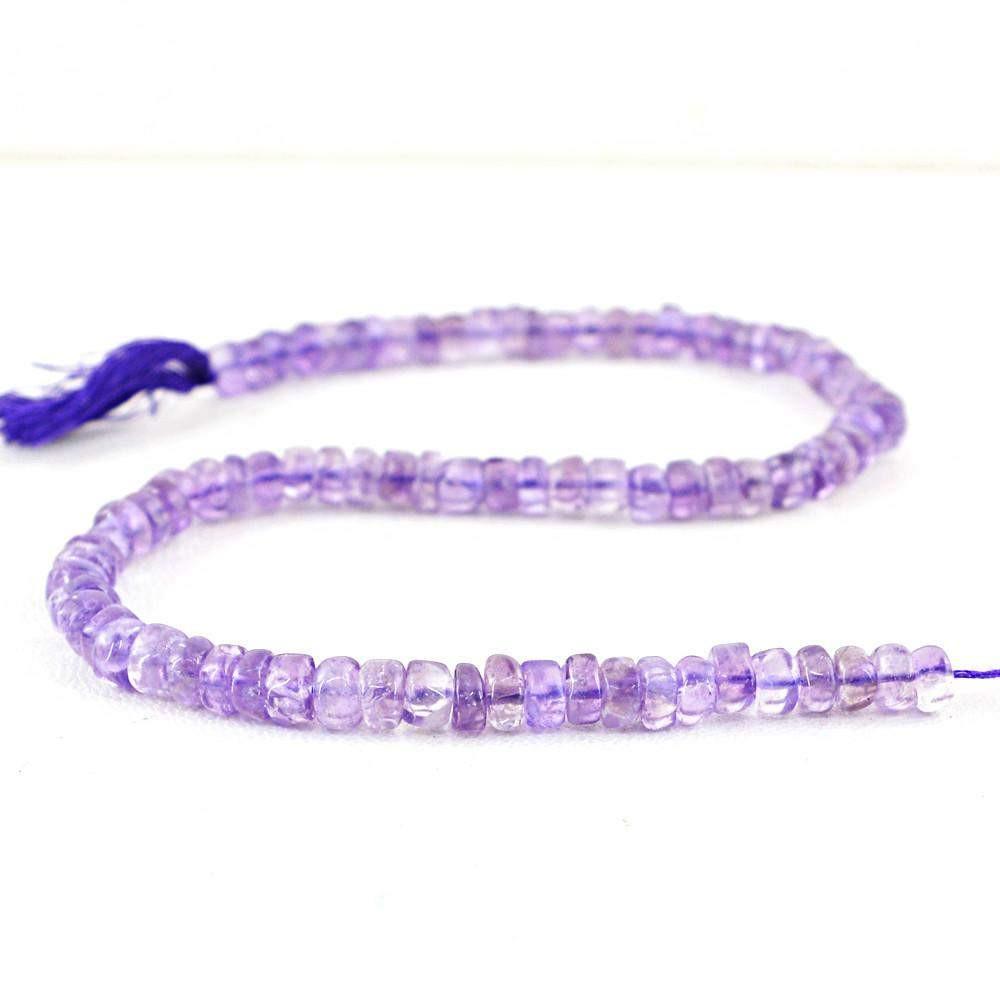 gemsmore:Natural Drilled Purple Amethyst Beads Strand