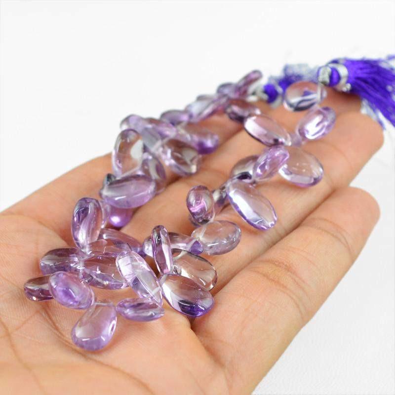 gemsmore:Natural Drilled Purple Amethyst Beads Strand
