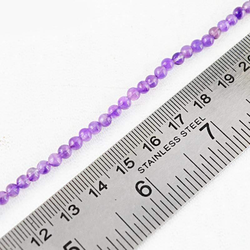 gemsmore:Natural Drilled Purple Amethyst Round Beads Strand