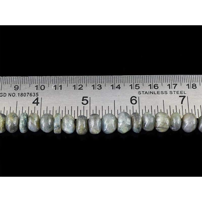 gemsmore:Natural Drilled Round Shape Labradorite Beads Strand