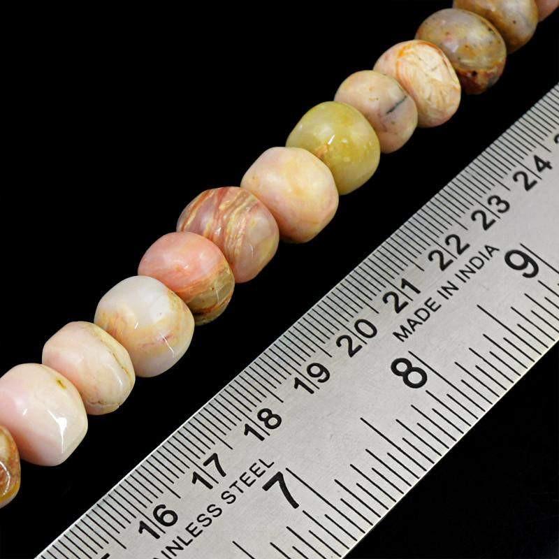 gemsmore:Natural Drilled Round Shape Pink Australian Opal Beads Strand