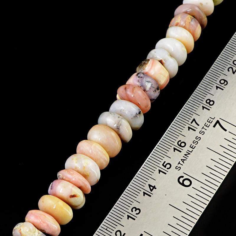 gemsmore:Natural Drilled Round Shape Pink Australian Opal Beads Strand