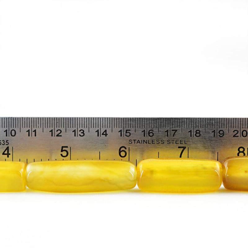 gemsmore:Natural Drilled Yellow Onyx Beads Strand