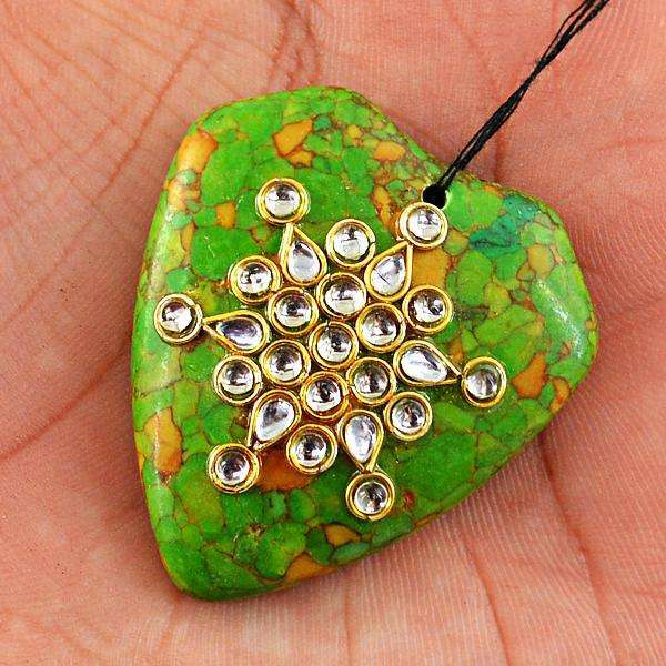 gemsmore:Natural Enamel Work Jasper Untreated Drilled Gemstone