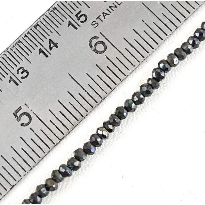 gemsmore:Natural Faceted Blue Tanzanite Drilled Beads Strand - Round Shape