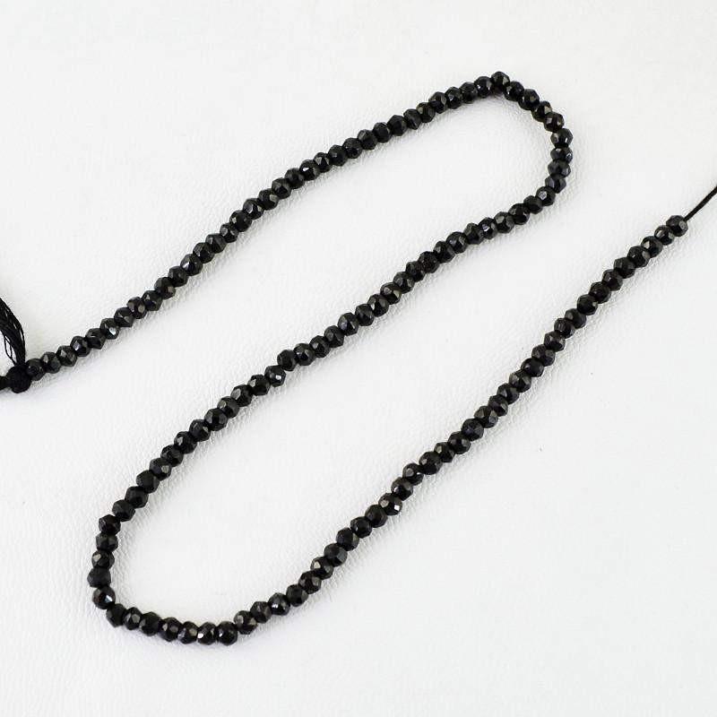 gemsmore:Natural Faceted Drilled Black Spinel Beads Strand