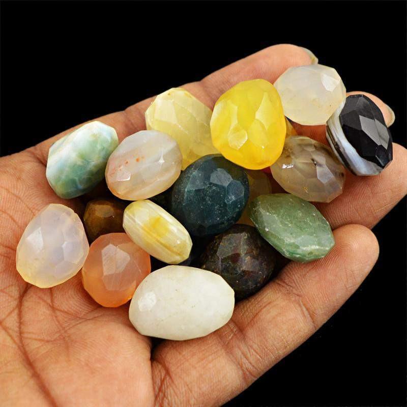 gemsmore:Natural Faceted Drilled Multicolor Multi Gemstone Beads Lot