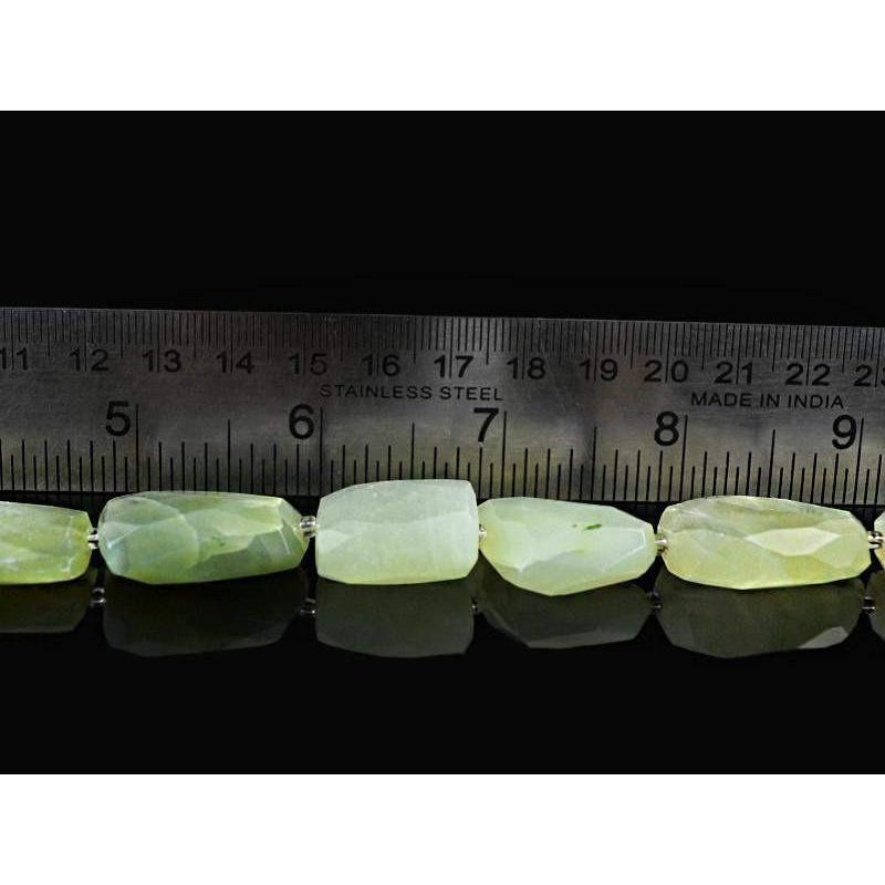 gemsmore:Natural Faceted Green Aquamarine Beads Strand