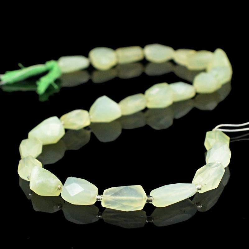 gemsmore:Natural Faceted Green Aquamarine Beads Strand