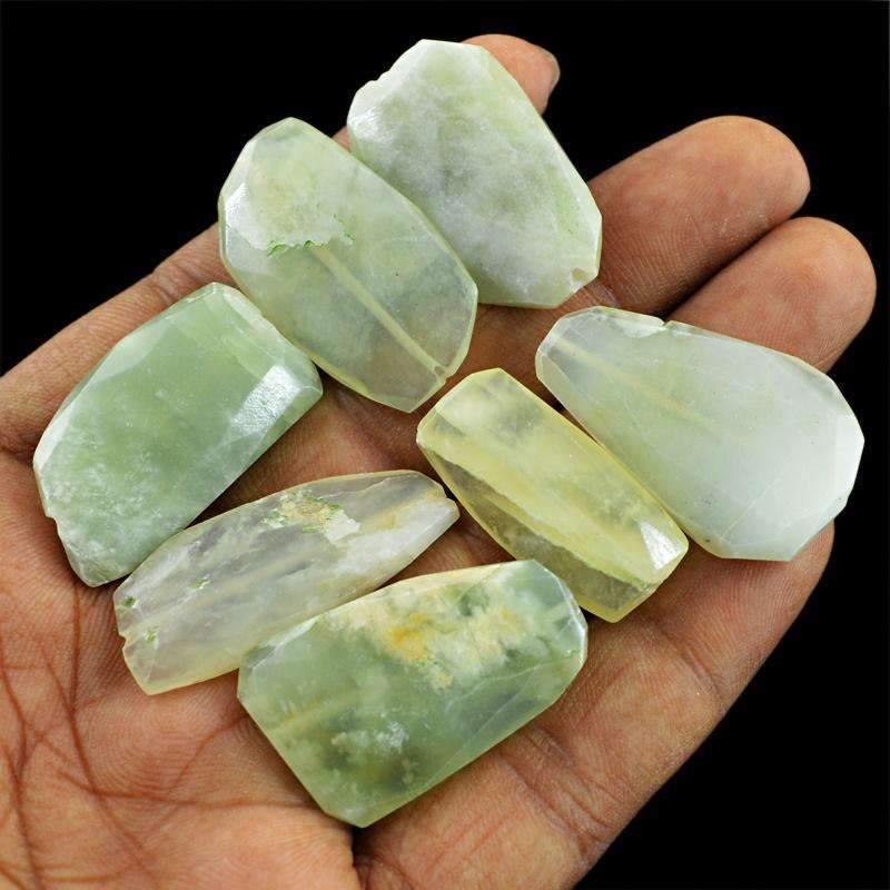 gemsmore:Natural Faceted Green Aquamarine Drilled Beads Lot