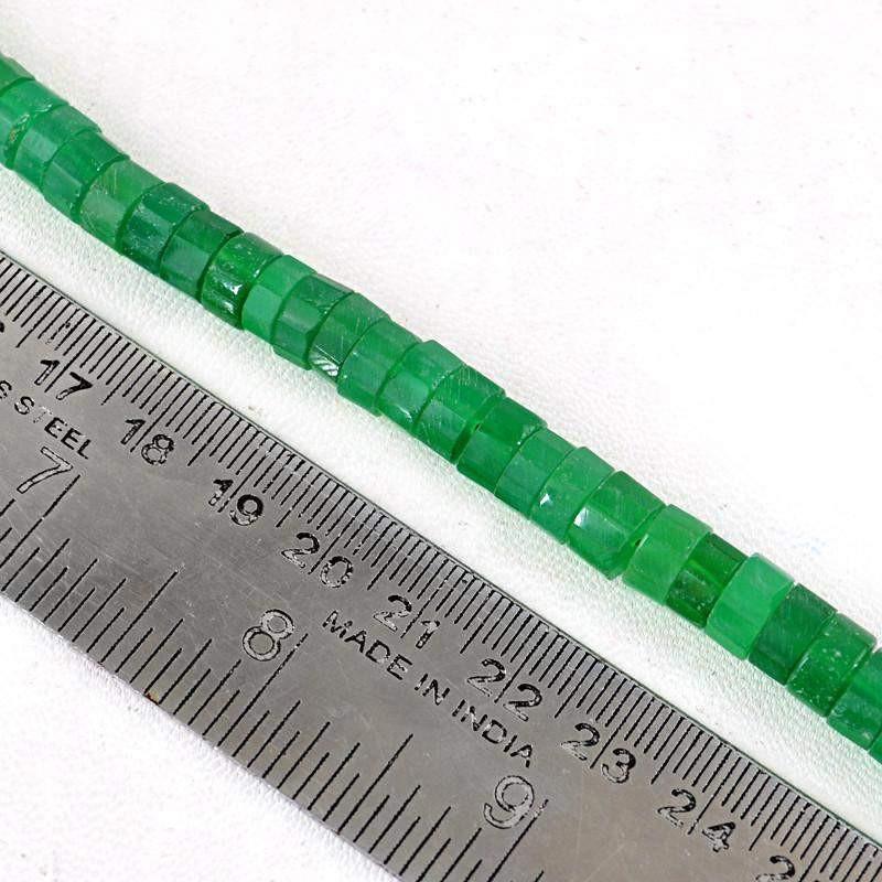 gemsmore:Natural Faceted Green Chalcedony Beads Strand