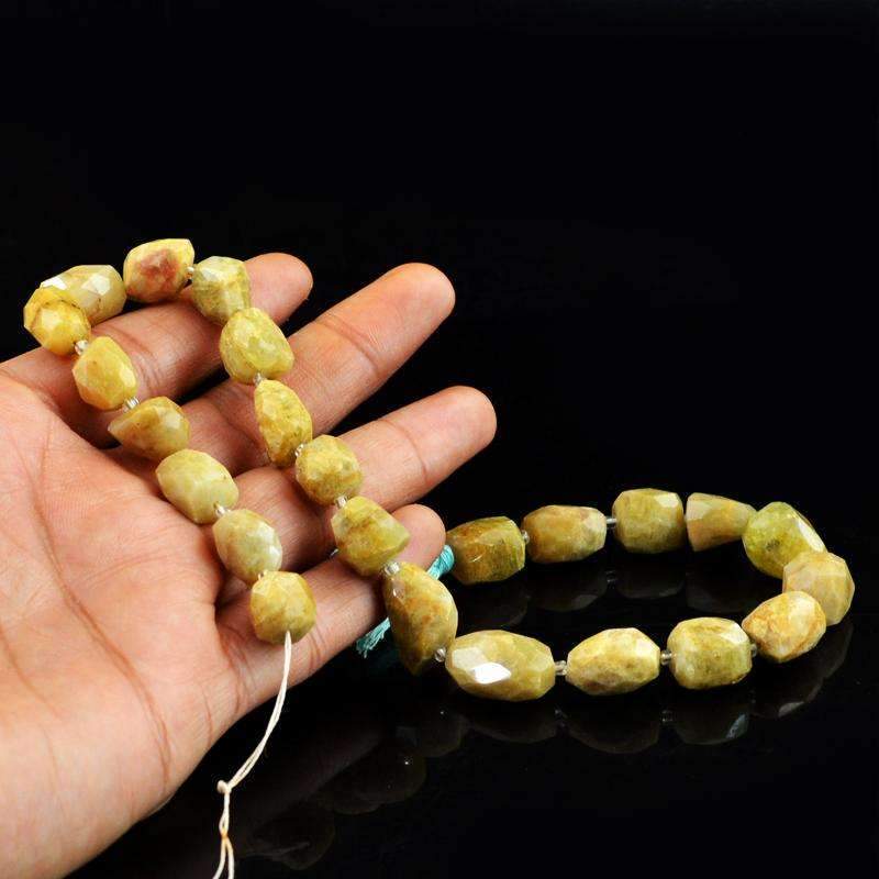 gemsmore:Natural Faceted Indian Opal Drilled Beads Strand