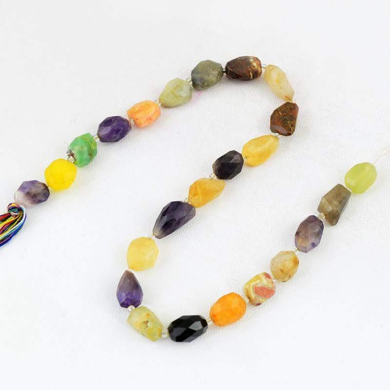 gemsmore:Natural Faceted Multi Gemstone Drilled Beads Strand