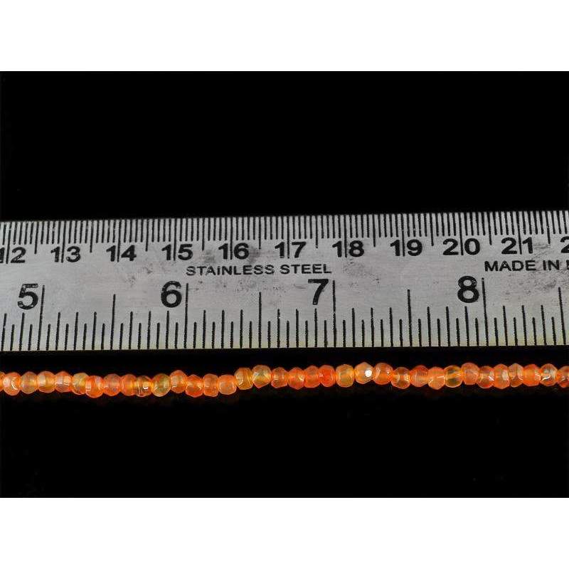gemsmore:Natural Faceted Orange Carnelian Beads Strand Round Shape Drilled