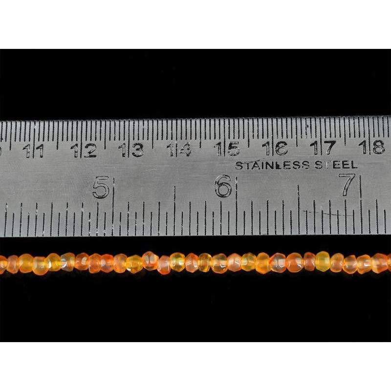 gemsmore:Natural Faceted Orange Carnelian Beads Strand Round Shape Drilled