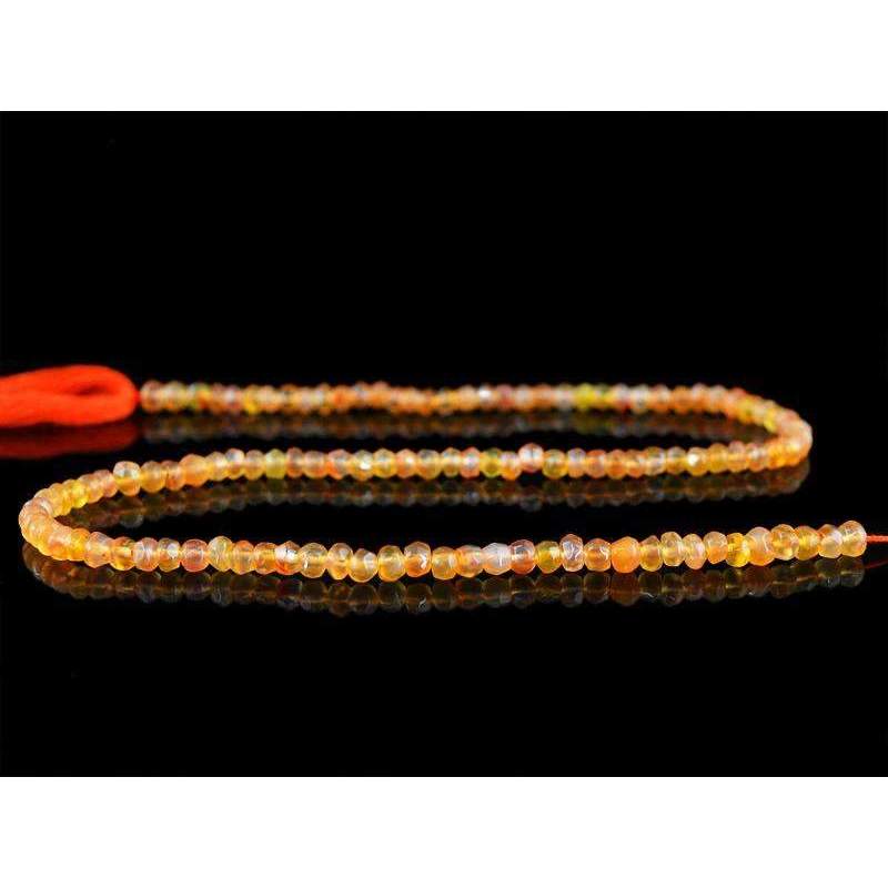 gemsmore:Natural Faceted Orange Carnelian Beads Strand Round Shape Drilled