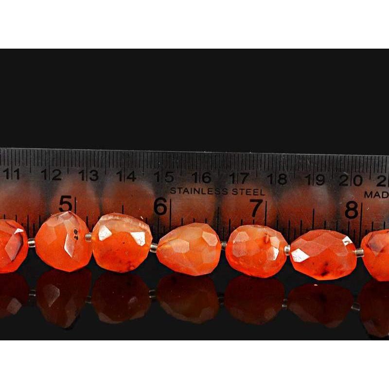 gemsmore:Natural Faceted Orange Carnelian Beads Strand