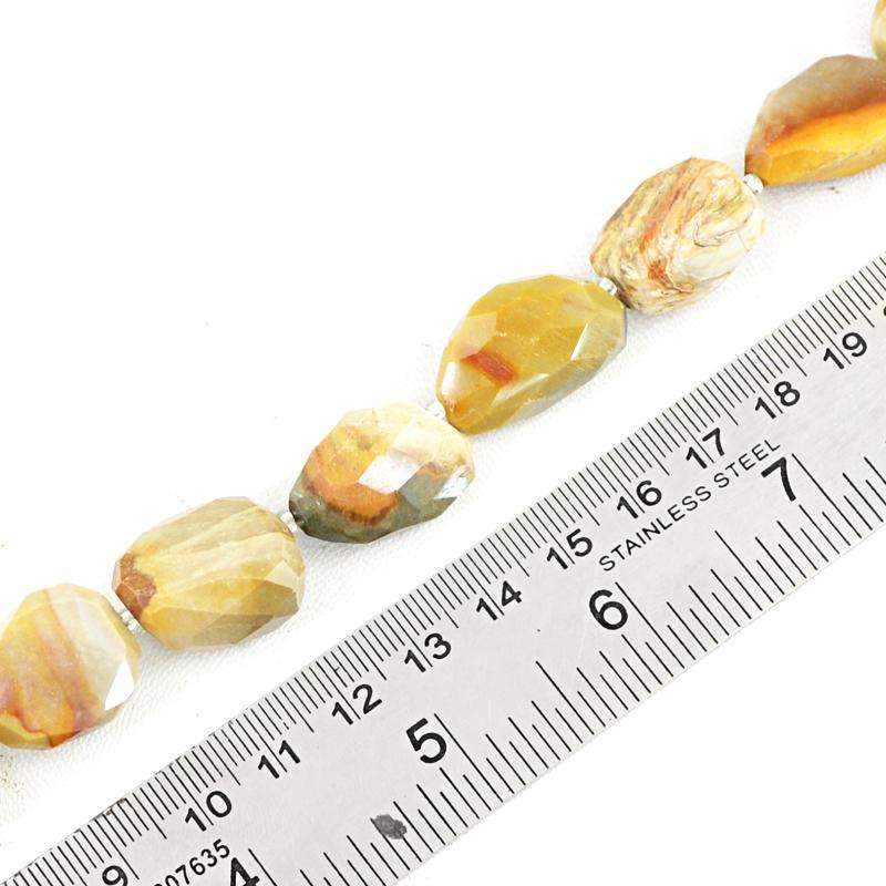 gemsmore:Natural Faceted Polygram Jasper Drilled Beads Strand