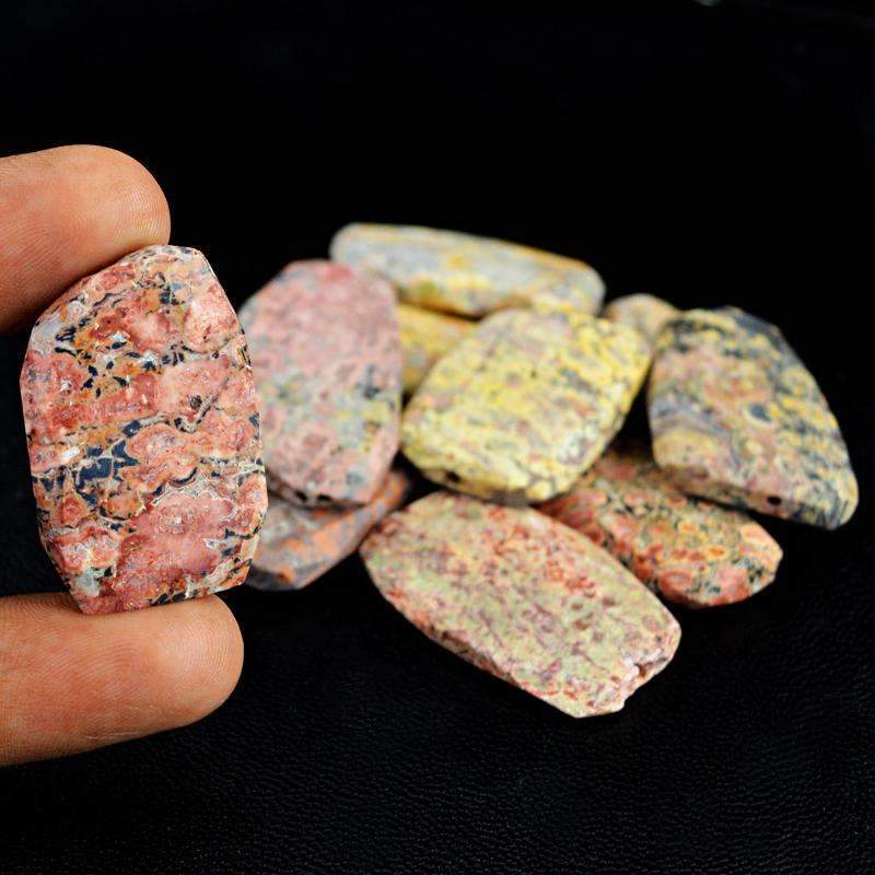 gemsmore:Natural Faceted Poppy Jasper Drilled Beads Lot