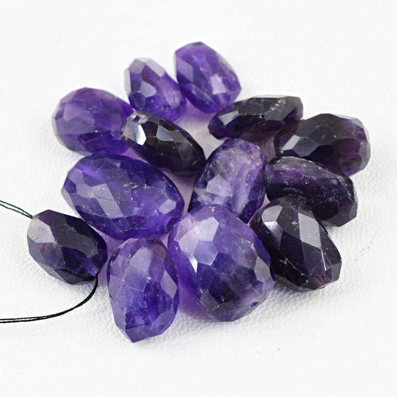 gemsmore:Natural Faceted Purple Amethyst Drilled Beads Lot