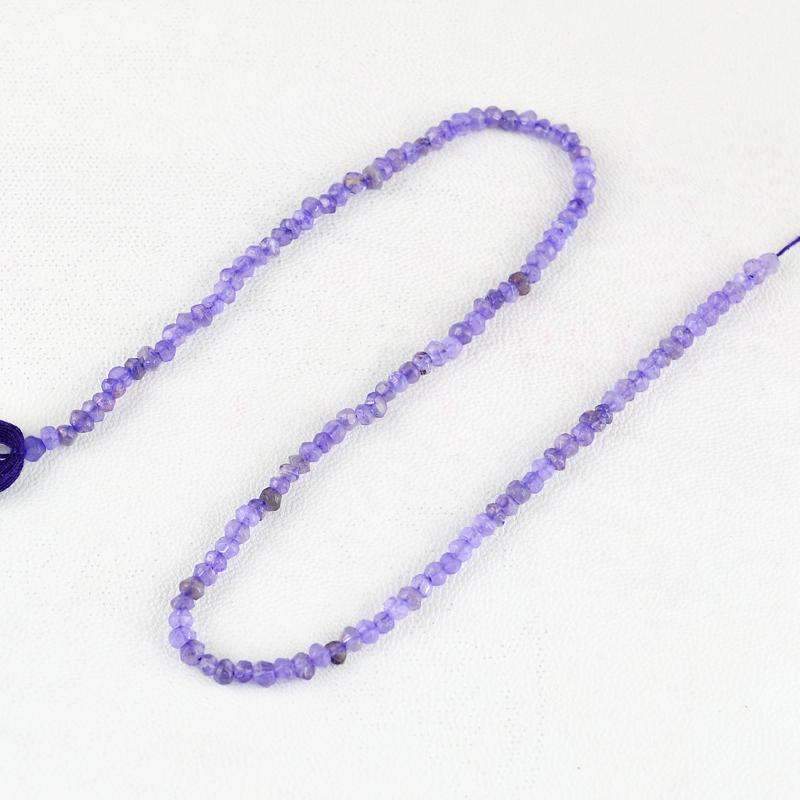 gemsmore:Natural Faceted Purple Amethyst Drilled Beads Strand Round Shape
