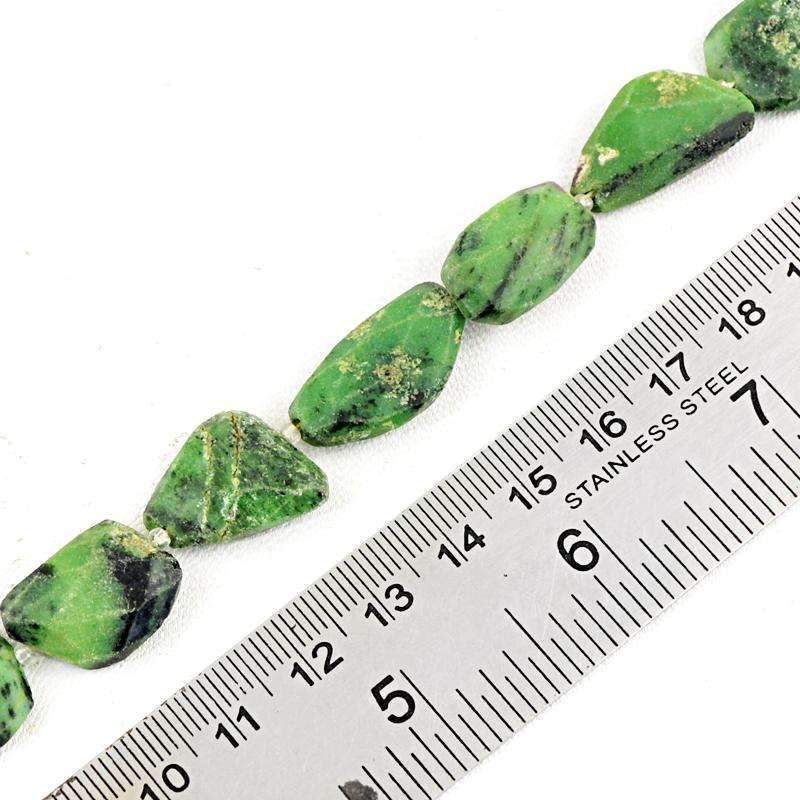 gemsmore:Natural Faceted Ruby Ziosite Drilled Beads Strand