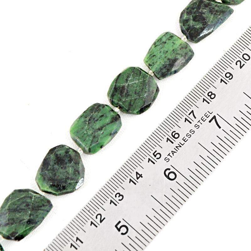 gemsmore:Natural Faceted Ruby Ziosite Drilled Beads Strand