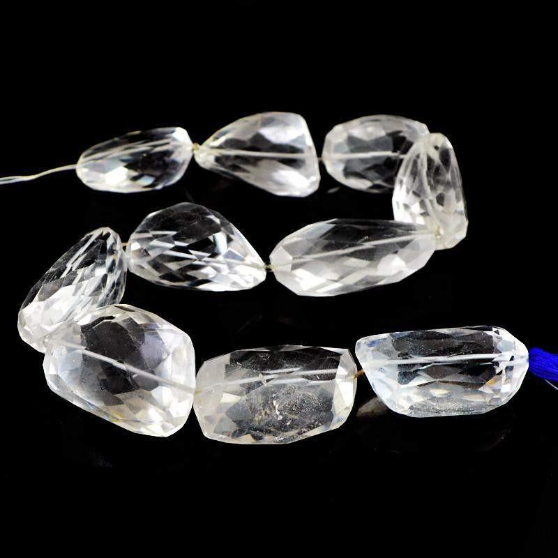 gemsmore:Natural Faceted White Quartz Beads Strand