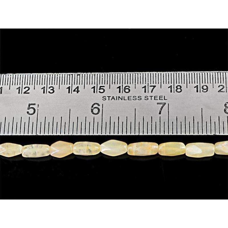 gemsmore:Natural Faceted Yellow Aventurine Drilled Beads Strand