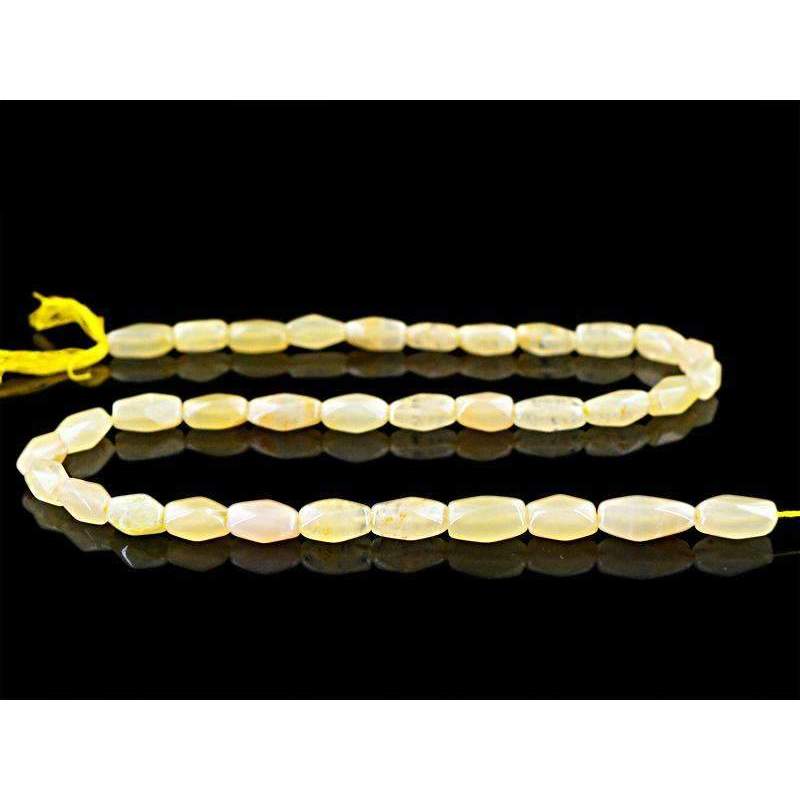 gemsmore:Natural Faceted Yellow Aventurine Drilled Beads Strand