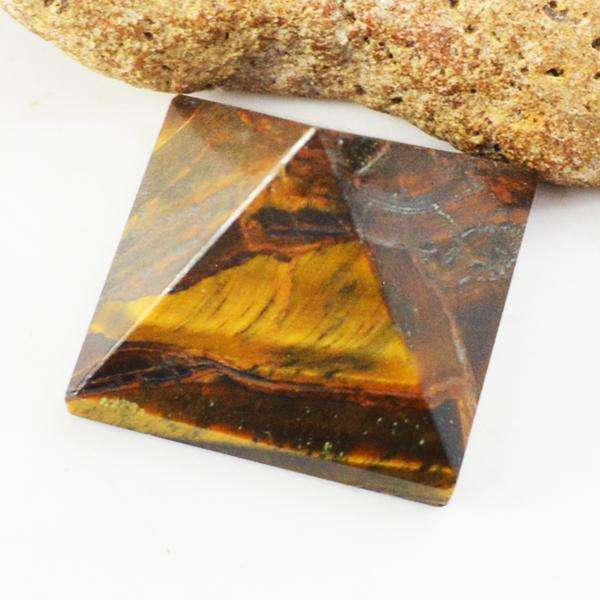 gemsmore:Natural Genuine Golden Tiger Eye Healing Pyramid