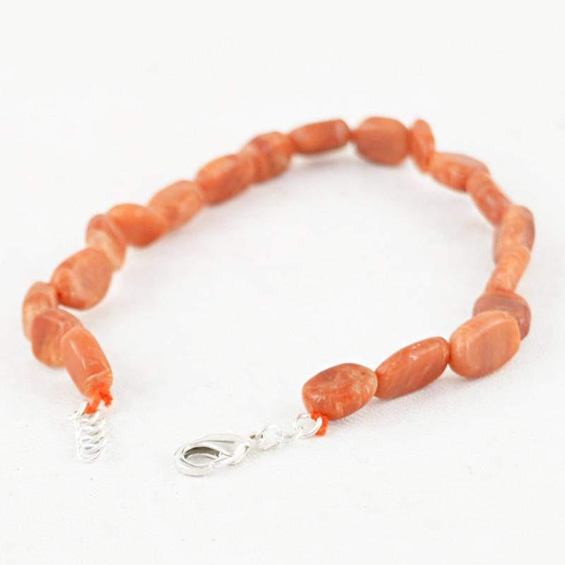 gemsmore:Natural Genuine Jasper Bracelet Oval Shape Untreated Beads