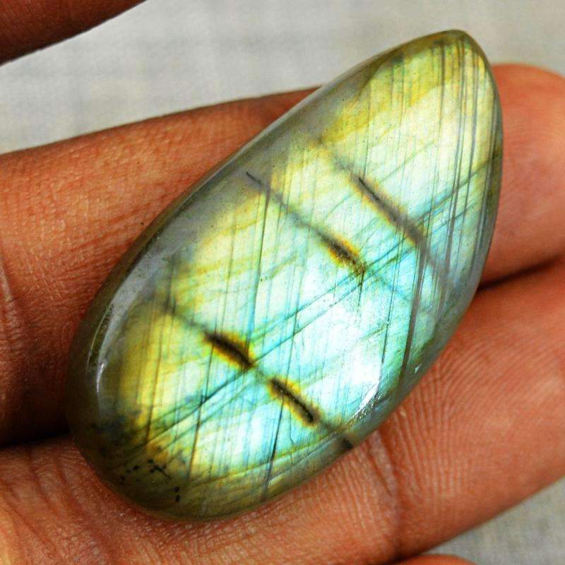 gemsmore:Natural Golden & Blue Flash Labradorite Gemstone