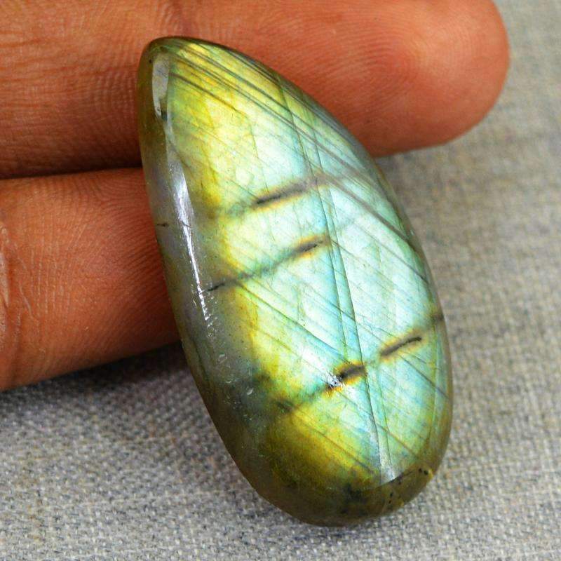 gemsmore:Natural Golden & Blue Flash Labradorite Gemstone