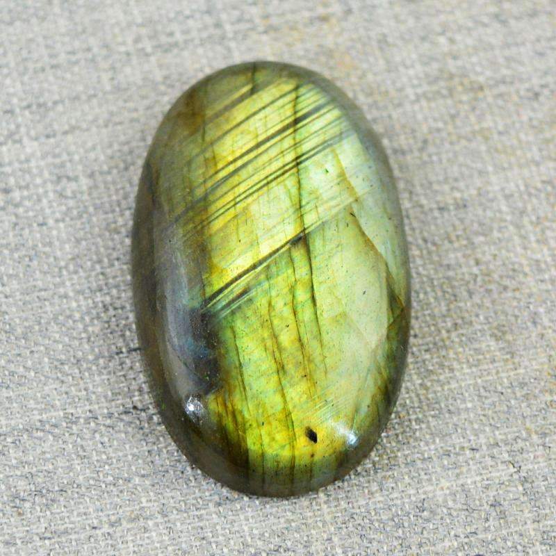 gemsmore:Natural Golden Flash Labradorite Gemstone - Oval Shape