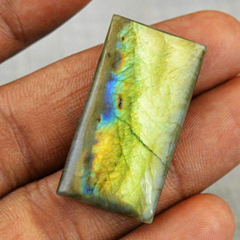 gemsmore:Natural Golden Flash Labradorite Gemstone - Rectangular Shape