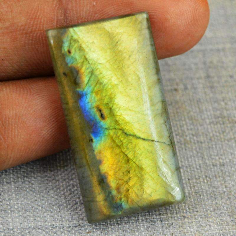 gemsmore:Natural Golden Flash Labradorite Gemstone - Rectangular Shape
