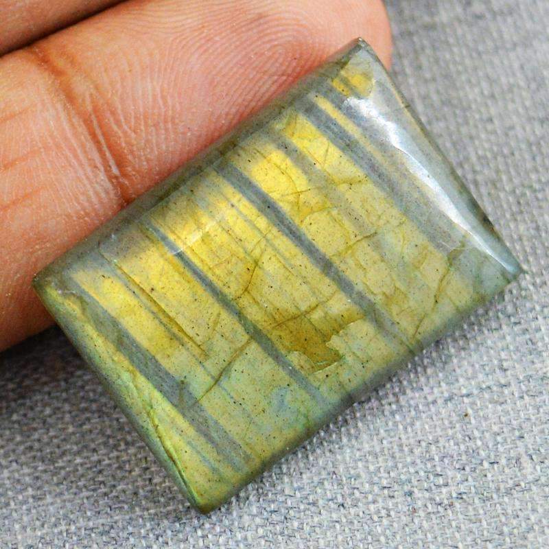 gemsmore:Natural Golden Flash Labradorite Gemstone - Rectangular Shape