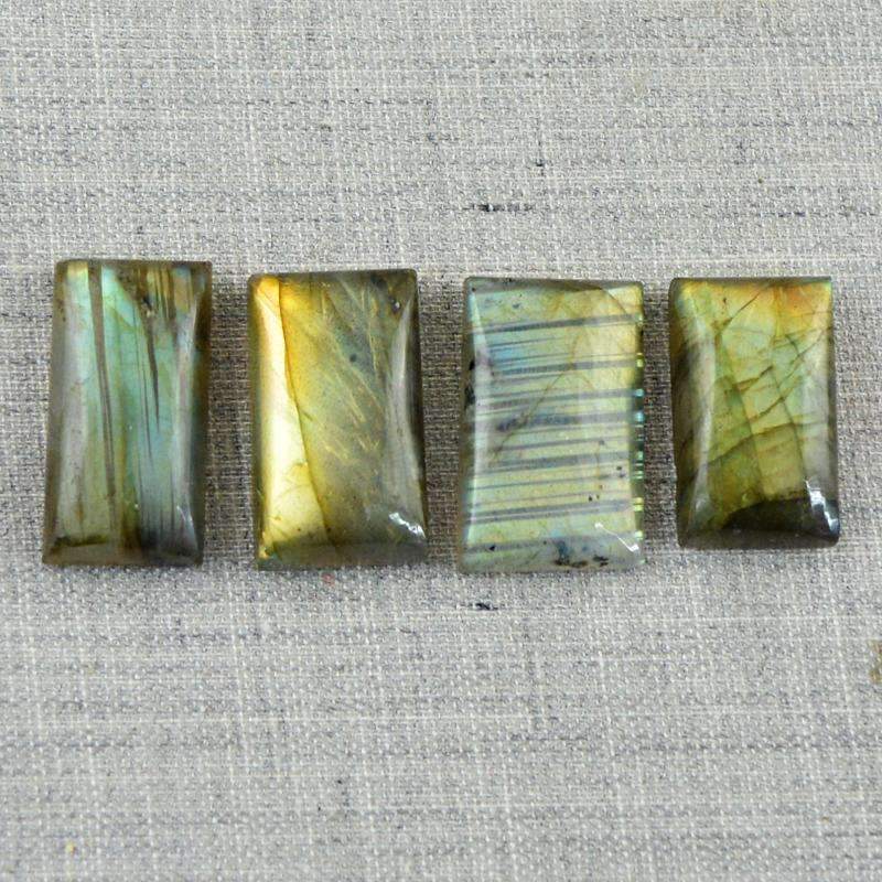 gemsmore:Natural Golden Flash Labradorite Gemstone Lot - Rectangular Shape