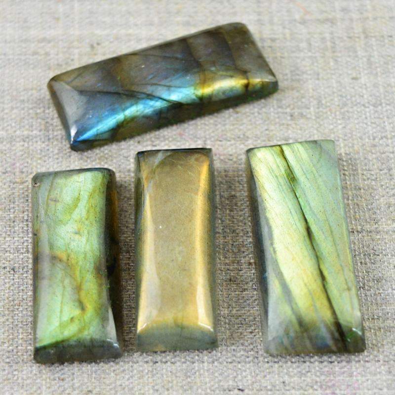 gemsmore:Natural Golden Flash Labradorite Gemstone Lot Rectangular Shape