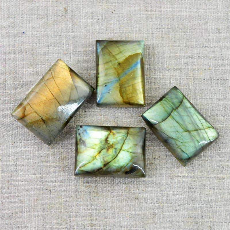 gemsmore:Natural Golden Flash Labradorite Gemstone Lot Rectangular Shape