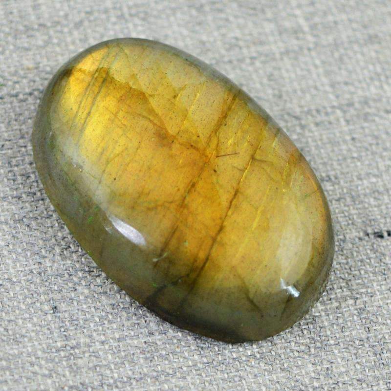 gemsmore:Natural Golden Flash Labradorite Gemstone Oval Shape